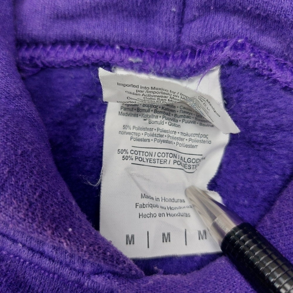 GILDAN UNISEX PURPLE GILMER HIGH SCHOOL TRACK AND FIELD PULLOVER HOODIE SZ M - Picture 6 of 10